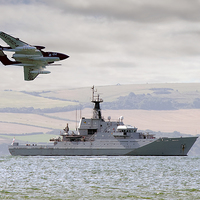 Buy canvas prints of Royal Navy - HMS Mersey and Sea Vixen by Steve H Clark