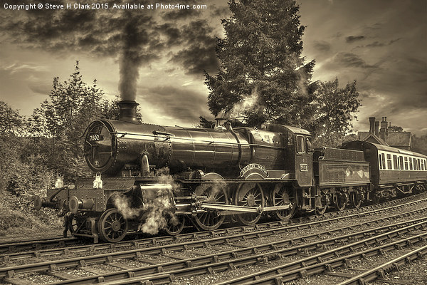 GWR Bradley Manor - Sepia Picture Board by Steve H Clark