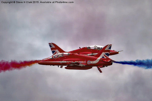 Red Arrows Painting the Sky 2015 Picture Board by Steve H Clark