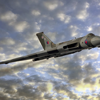 Buy canvas prints of The Sun Sets on XH558 by Steve H Clark