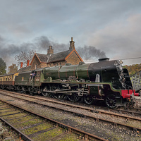 Buy canvas prints of 46100 Royal Scot at Highley by Steve H Clark