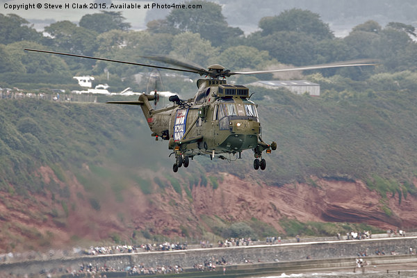 Sea King over Dawlish Picture Board by Steve H Clark