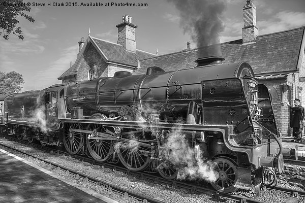 46100 Royal Scot - Black and White Version Picture Board by Steve H Clark