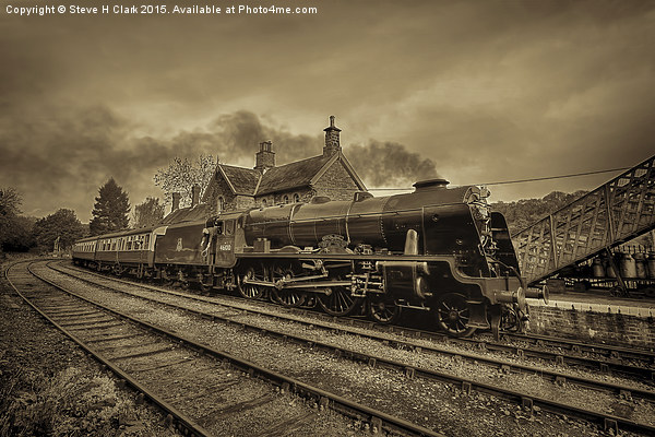 46100 Royal Scot  - Sepia Version Picture Board by Steve H Clark