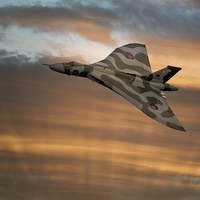 Buy canvas prints of  Avro Vulcan XH558 At Sunset by Steve H Clark