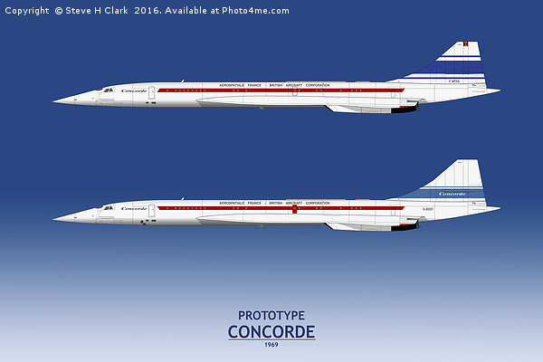 Prototype Concordes Picture Board by Steve H Clark