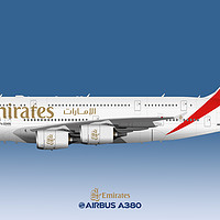 Buy canvas prints of Illustration of Emirates Airbus A380 by Steve H Clark