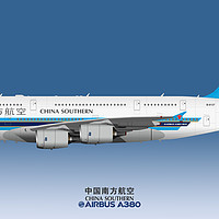 Buy canvas prints of Illustration of China Southern Airbus A380 by Steve H Clark