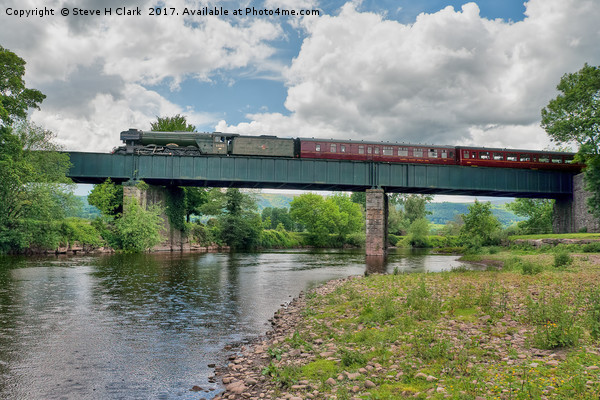 Flying Scotsman over the River Usk Picture Board by Steve H Clark