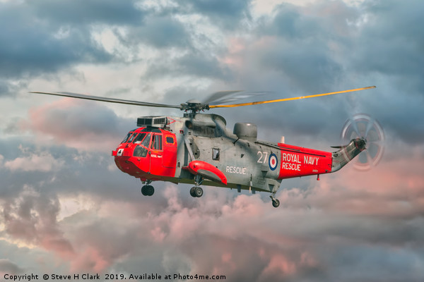 Royal Navy Search and Rescue Sea King Helicopter Picture Board by Steve H Clark