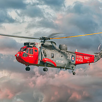 Buy canvas prints of Royal Navy Search and Rescue Sea King Helicopter by Steve H Clark