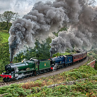 Buy canvas prints of Witherslack Hall and King Edward II Double Header by Steve H Clark