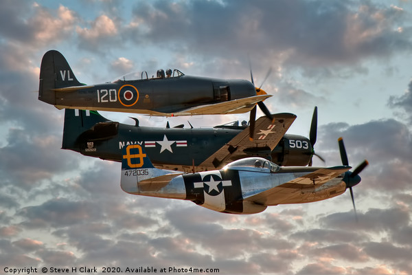 Sea Fury - Skyraider - Mustang Picture Board by Steve H Clark
