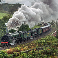 Buy canvas prints of Two Southern Railways Locomotives in the rain by Steve H Clark