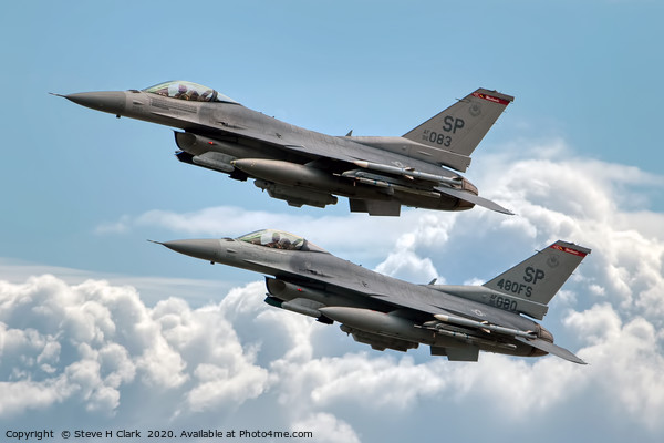 F16 Fighting Falcon Warhawks Picture Board by Steve H Clark