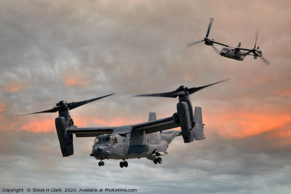 A Pair Of USAF CV-22B Ospreys  Picture Board by Steve H Clark