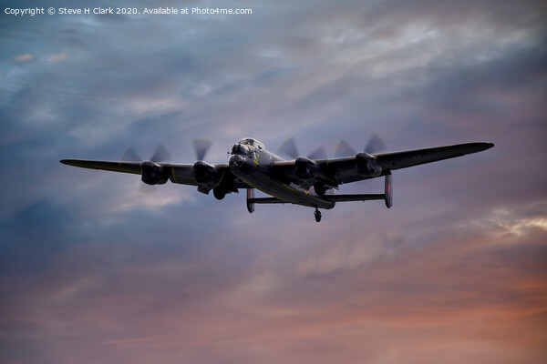 Avro Lancaster at Sunset Picture Board by Steve H Clark
