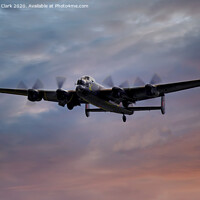 Buy canvas prints of Avro Lancaster at Sunset by Steve H Clark