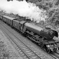 Buy canvas prints of The Flying Scotsman - Black and White by Steve H Clark