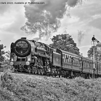 Buy canvas prints of 70013 Oliver Cromwell - Black and White by Steve H Clark