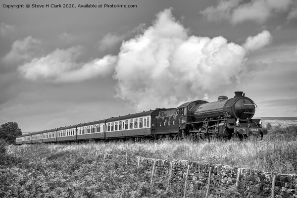 LNER Thompson Class B1 - Black and White Picture Board by Steve H Clark