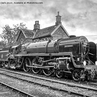 Buy canvas prints of 70000 Britannia - Black and White by Steve H Clark