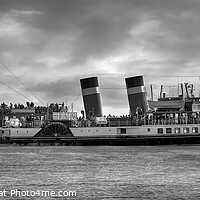 Buy canvas prints of Paddle Steamer Waverley - Black and White by Steve H Clark