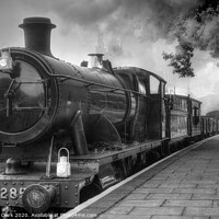 Buy canvas prints of GWR Goods Train - Black and White by Steve H Clark