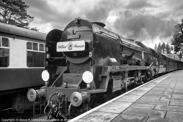 The Boat Train - Black and White Picture Board by Steve H Clark