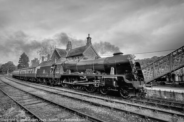 46100 Royal Scot  - Black and White Picture Board by Steve H Clark