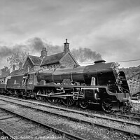 Buy canvas prints of 46100 Royal Scot  - Black and White by Steve H Clark