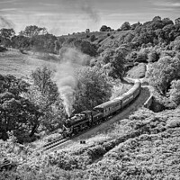 Buy canvas prints of North Yorkshire Moors Railway - Black and White by Steve H Clark