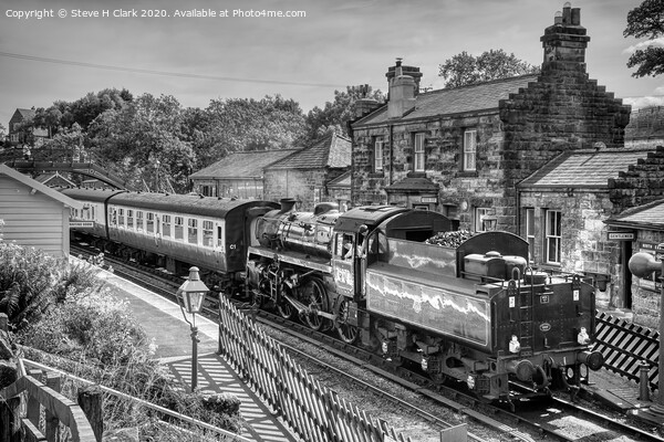 Goathland Station - Black and White Picture Board by Steve H Clark