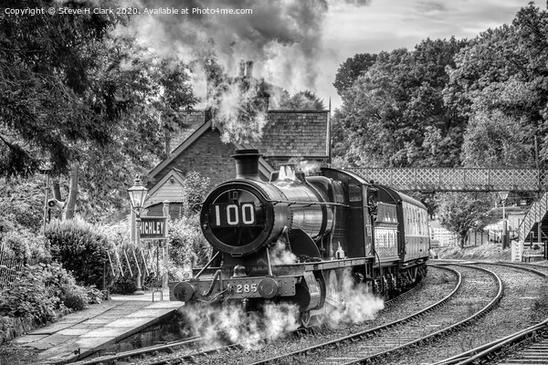 GWR 2857 100th Birthday - Black and White Picture Board by Steve H Clark