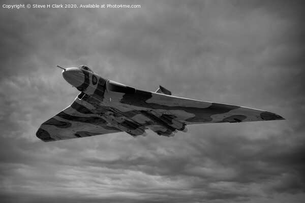 Vulcan Bomber - Black and White Picture Board by Steve H Clark
