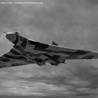 Buy canvas prints of Vulcan Bomber - Black and White by Steve H Clark