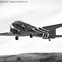Buy canvas prints of Douglas C-47 Dakota - Black and White by Steve H Clark
