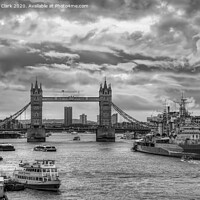 Buy canvas prints of The City of London - Black and White by Steve H Clark