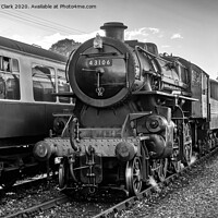 Buy canvas prints of LMS Ivatt Class 4 - Black and White by Steve H Clark