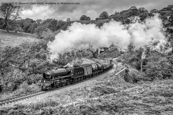 LNER Goods Train - Black and White Picture Board by Steve H Clark