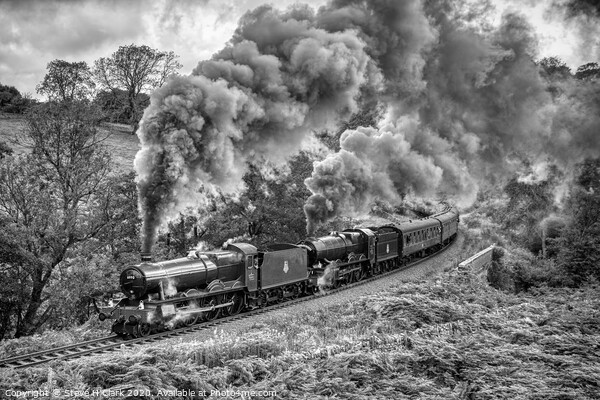GWR Hall and King - Black and White Picture Board by Steve H Clark