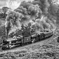 Buy canvas prints of GWR Hall and King - Black and White by Steve H Clark