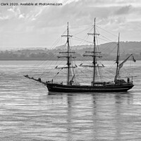 Buy canvas prints of Tall Ship - Kaskelot - Black and White by Steve H Clark