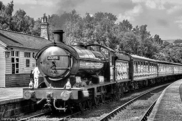 Q6 Class Locomotive - Black and White Picture Board by Steve H Clark