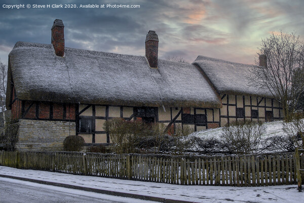 Anne Hathaway's Cottage in the Snow Picture Board by Steve H Clark