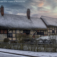 Buy canvas prints of Anne Hathaway's Cottage in the Snow by Steve H Clark