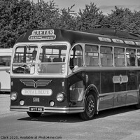 Buy canvas prints of Royal Blue Coach Service - Black and White  by Steve H Clark