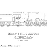Buy canvas prints of Class A3 steam locomotive Flying Fox Circa 1964 by Steve H Clark