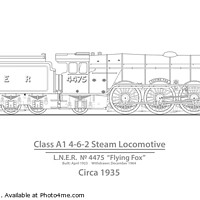 Buy canvas prints of Class A1 steam locomotive Flying Fox Circa 1935 by Steve H Clark