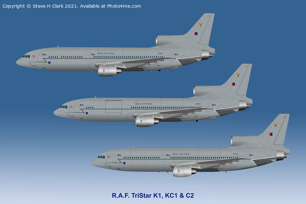 RAF Tristars K1, KC1 and C2 Picture Board by Steve H Clark
